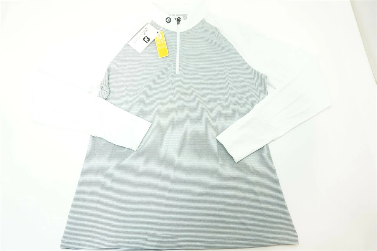 New FootJoy Sun Protection Pullover Size Medium Women White/Grey 391A 821219 3 New FootJoy Sun Protection Pullover Size Medium Women White/Grey 391A 821219