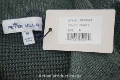 Peter Millar Waffle Merino Wool Sweater Mens Medium Forest Crewneck 484A 859058 -Clothing Tops Sales Store 00859058 2 29618.1600446992