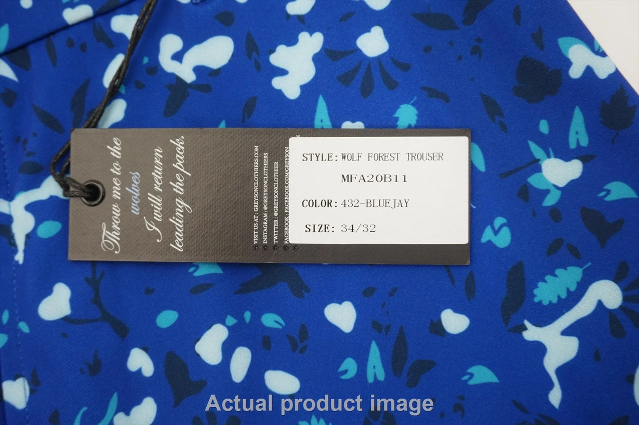 New Greyson Golf Wolf Forest Pants Mens Size 34 32 Bluejay 486A 00859815 4 New Greyson Golf Wolf Forest Pants Mens Size 34 32 Bluejay 486A 00859815 - Image 2