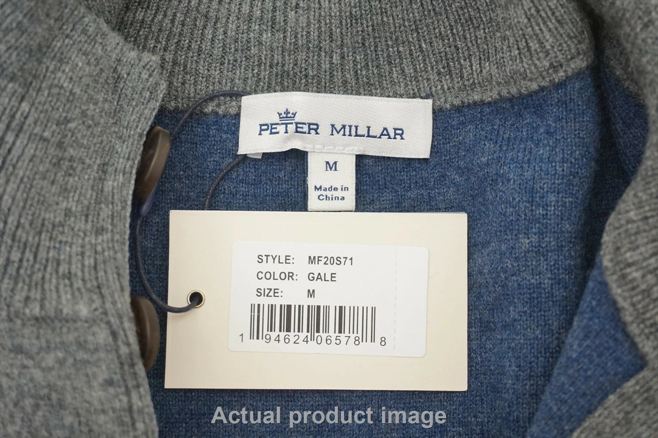 New Peter Millar Golf Wool Sweater Jacket Mens Size Medium Gale Grey 494A 862672 4 New Peter Millar Golf Wool Sweater Jacket Mens Size Medium Gale Grey 494A 862672 - Image 2