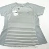 FootJoy Striped Crew Neck Polo Womens Medium Grey/White W/Logo 507A 00867243 -Clothing Tops Sales Store 00867243 1 78575.1604082946