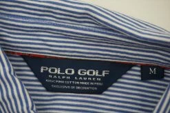 New Ralph Lauren Polo Golf Golf W/Logo Polo Mens Medium White/Blue 510A 00869368 -Clothing Tops Sales Store 00869368 2 87552.1603822302