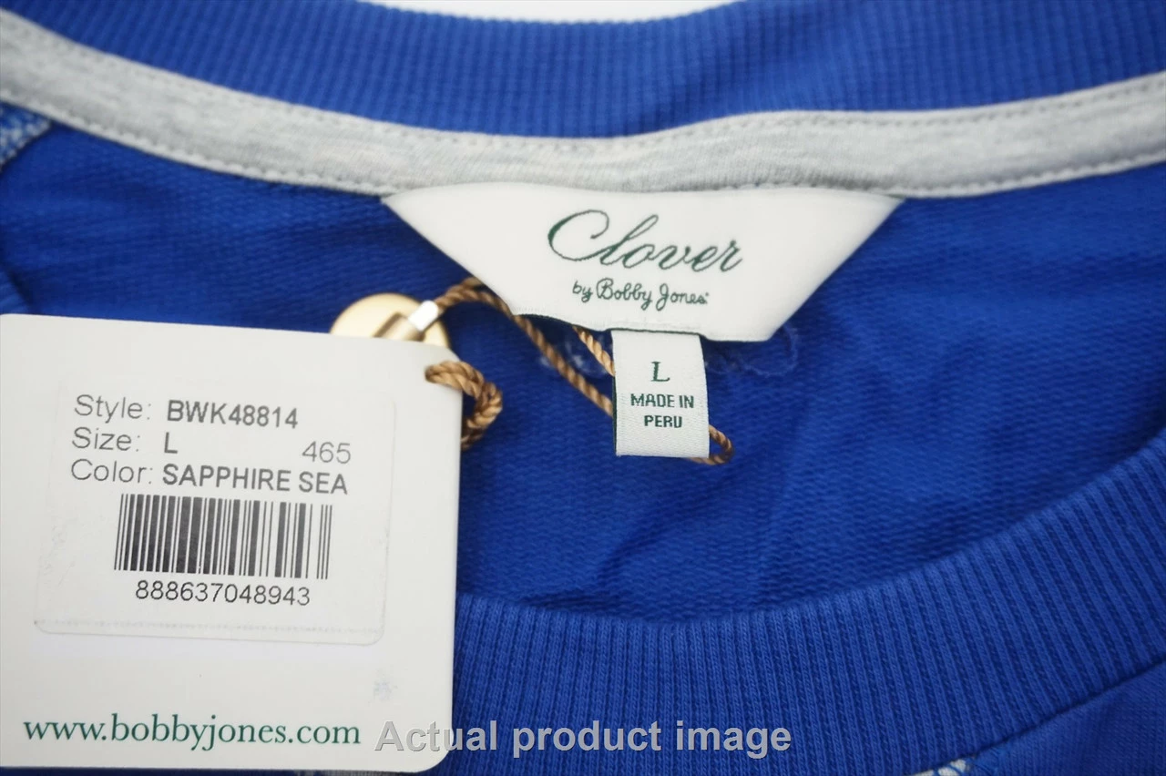 New Bobby Jones Crewneck Sweater Womens Large Sapphire Sea V-Neck 531A 00876685 4 New Bobby Jones Crewneck Sweater Womens Large Sapphire Sea V-Neck 531A 00876685 - Image 2