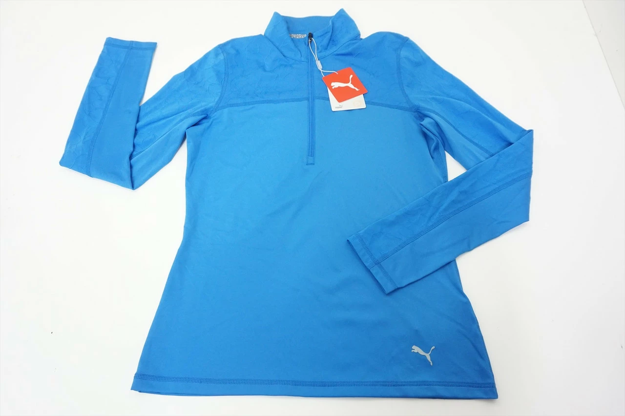 New Puma Golf Bright Plasma Jacquard Pullover Womens Small Blue 541B 00883144 3 New Puma Golf Bright Plasma Jacquard Pullover Womens Small Blue 541B 00883144