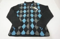 NEW Sun Mountain WMNS Argyle Sweater Womens Size Large Black/Niagra 555A 893350