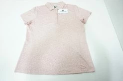 NEW FootJoy Stretch Lisle Spot Print Polo Womens Medium Blush Pink 557A 00893402