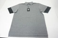 FootJoy Pique Block Sleeve Knit Collar Polo Mens Large Heather Coral/Black 566B