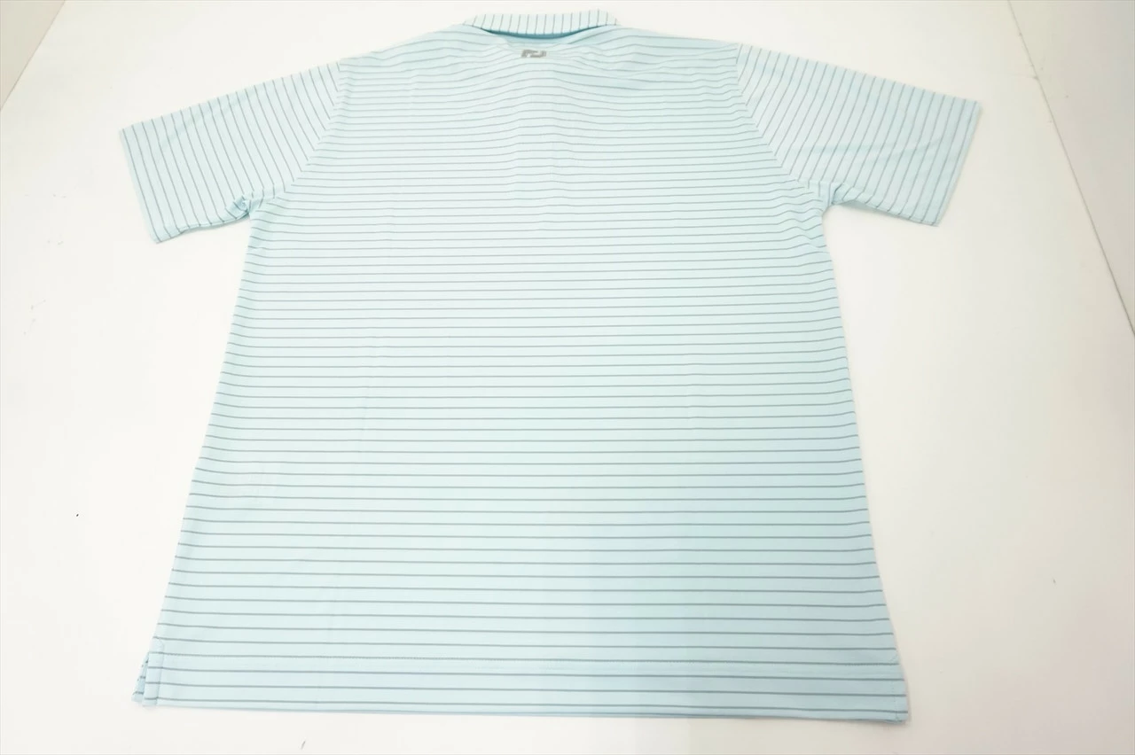 NEW FootJoy Lisle Classic Stripe AF Polo Mens Large Ice Blue/Grey 569C 904575 5 NEW FootJoy Lisle Classic Stripe AF Polo Mens Large Ice Blue/Grey 569C 904575 - Image 3
