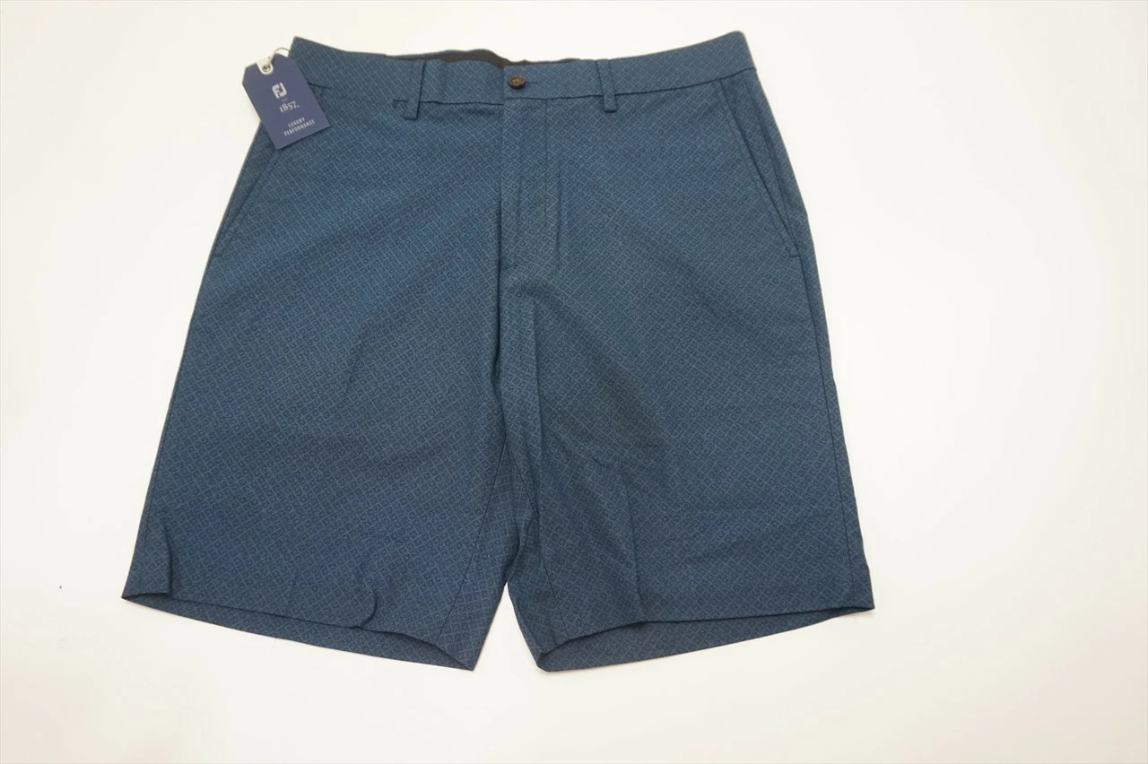 FootJoy 1857 Woven Chambray Print Shorts Mens Size 34 W34 Navy/Wedgewood 587A 3 FootJoy 1857 Woven Chambray Print Shorts Mens Size 34 W34 Navy/Wedgewood 587A