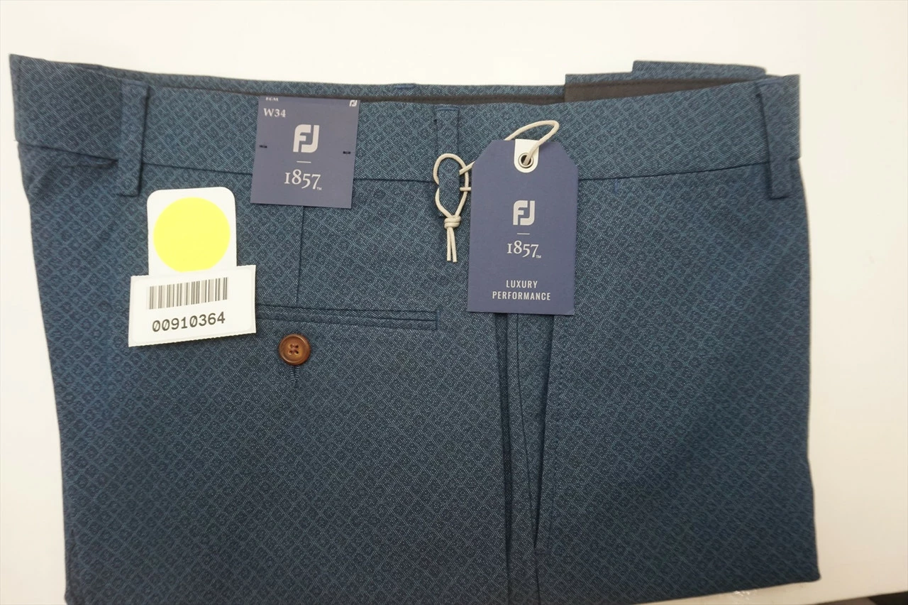 FootJoy 1857 Woven Chambray Print Shorts Mens Size 34 W34 Navy/Wedgewood 587A 7 FootJoy 1857 Woven Chambray Print Shorts Mens Size 34 W34 Navy/Wedgewood 587A - Image 5
