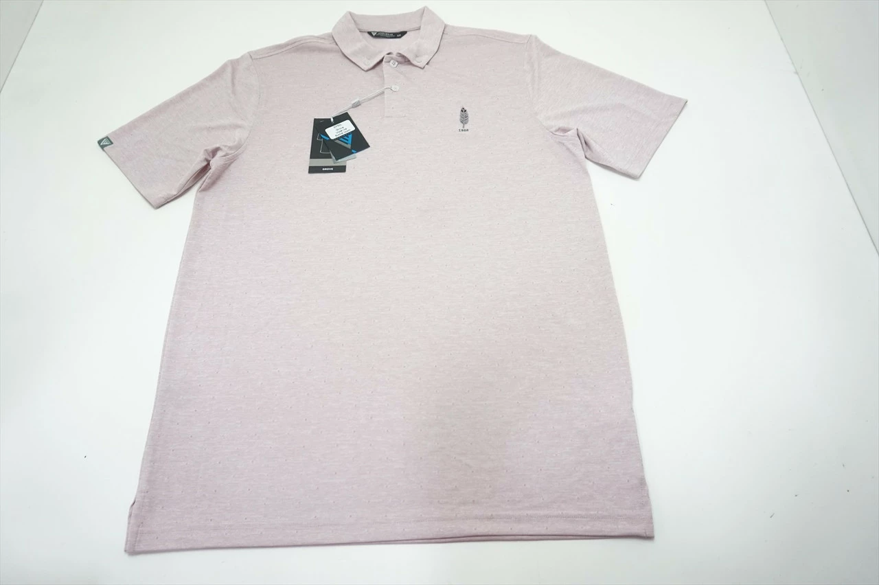NEW Levelwear Golf Grove Polo Mens Medium Violet Ice/Solid Iron W/Logo 613A 3 NEW Levelwear Golf Grove Polo Mens Medium Violet Ice/Solid Iron W/Logo 613A