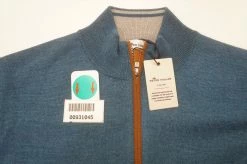 Peter Millar Crown Soft Suede Trim Sweater Medium Tropic Storm 1/4 Zip 630A 11 Peter Millar Crown Soft Suede Trim Sweater Medium Tropic Storm 1/4 Zip 630A -Clothing Tops Sales Store 00931045 5 87960.1663817922