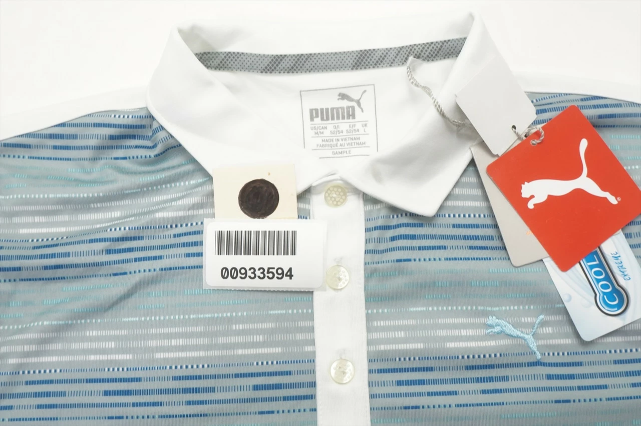 NEW Puma Golf Road Map Jr Polo Boys Medium Bright White/Bluefish 632B 7 NEW Puma Golf Road Map Jr Polo Boys Medium Bright White/Bluefish 632B - Image 5