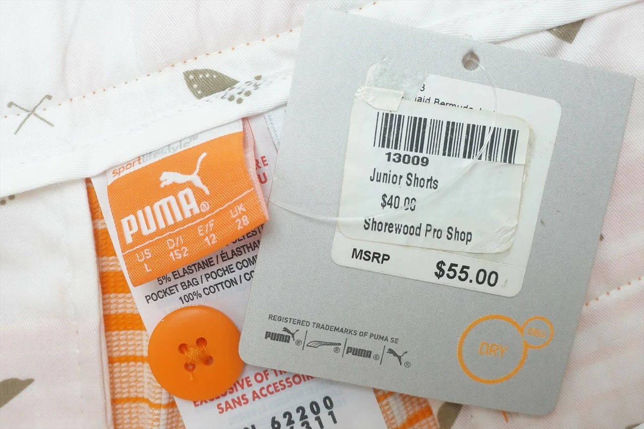 NEW Puma Golf Junior Shorts Boys Size Large Orange Regular 634A 00934082 4 NEW Puma Golf Junior Shorts Boys Size Large Orange Regular 634A 00934082 - Image 2