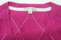 NEW Fairway & Greene Golf V-Neck Sweater Womens Size Medium Pink 642A 00936199 -Clothing Tops Sales Store 00936199 2 87374.1663818006
