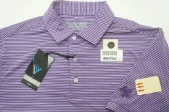 Level Wear Golf Oath Polo Mens Large Purple Heart/White W/Logo 642C 937242 -Clothing Tops Sales Store 00937242 5 83422.1663818341