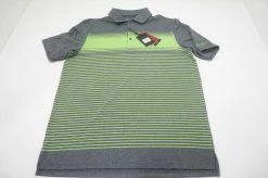 Level Wear Golf Sonic Polo Mens Medium Charcoal/Jasmine Green W/Logo 642C