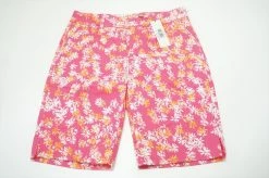 NEW Bobby Jones Golf Printed Shorts Womens Size 4 Island Pink 642D 00937308
