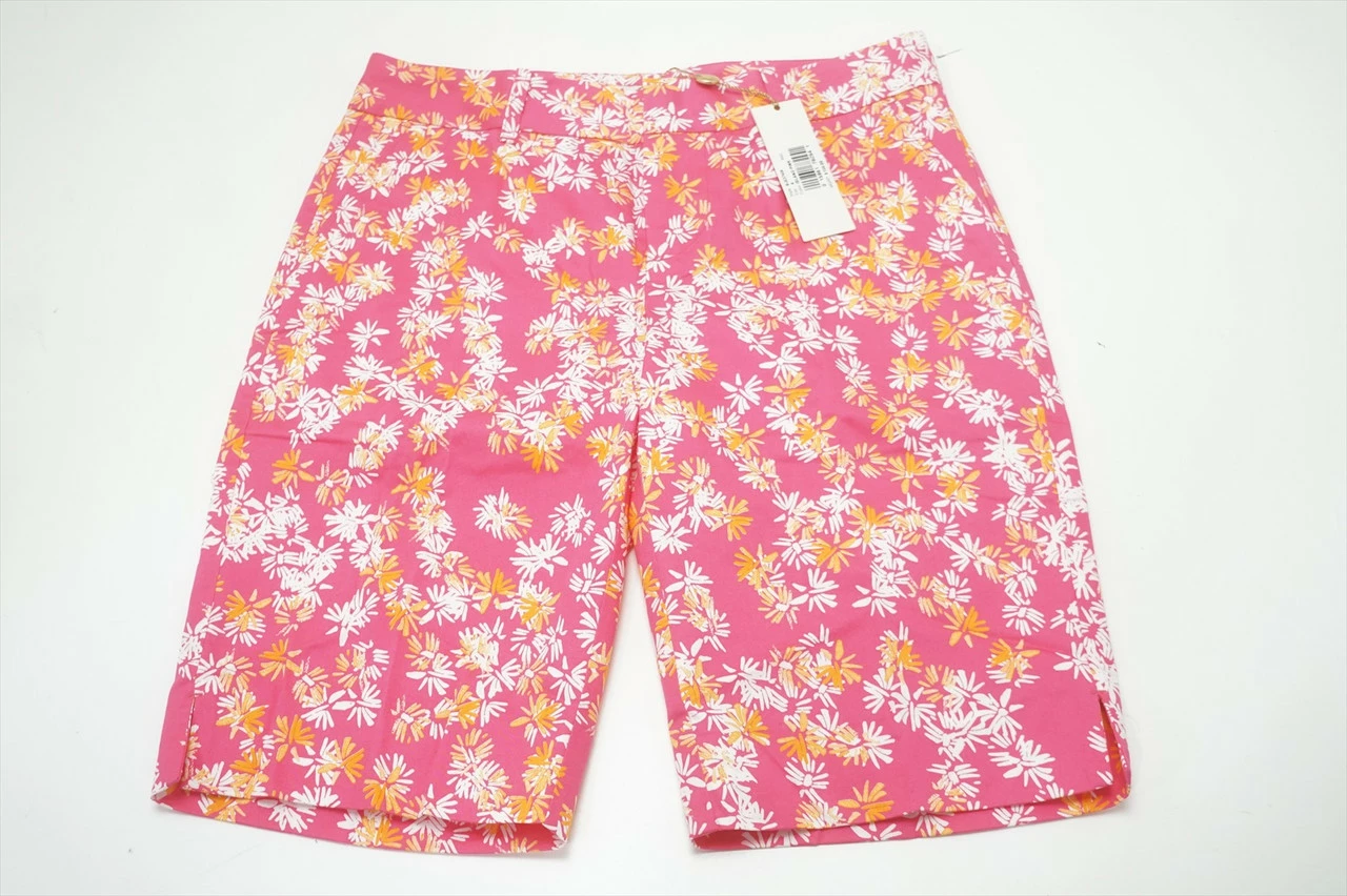 NEW Bobby Jones Golf Printed Shorts Womens Size 2 Island Pink 642D 00937310 3 NEW Bobby Jones Golf Printed Shorts Womens Size 2 Island Pink 642D 00937310