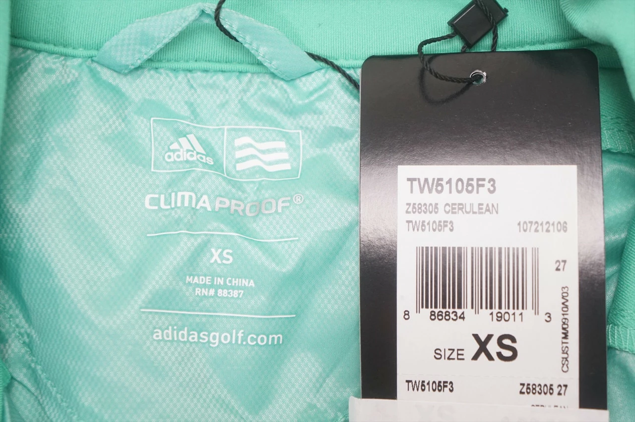 Adidas Golf Climaproof Jacket Womens Size X-Small Cerulean W/Logo 649B 940344 4 Adidas Golf Climaproof Jacket Womens Size X-Small Cerulean W/Logo 649B 940344 - Image 2