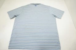 NEW FootJoy Accented Stripe Lisle Polo Mens Large Dove Grey/White/Roval 663B -Clothing Tops Sales Store 00952509 3 57278.1663818394