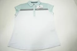 NEW FootJoy Cap Sleeve Color Block Polo Womens Size Medium White/Sky 684A 965123