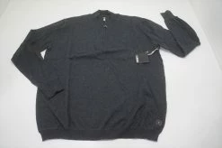 Linksoul Cotton-Cashmere Mens Large Black Heather 1/4 Zip Sweater 684C 00965327