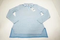 FootJoy Long Sleeve Space Dye Microstripe Polo Womens Medium White 685A 965367