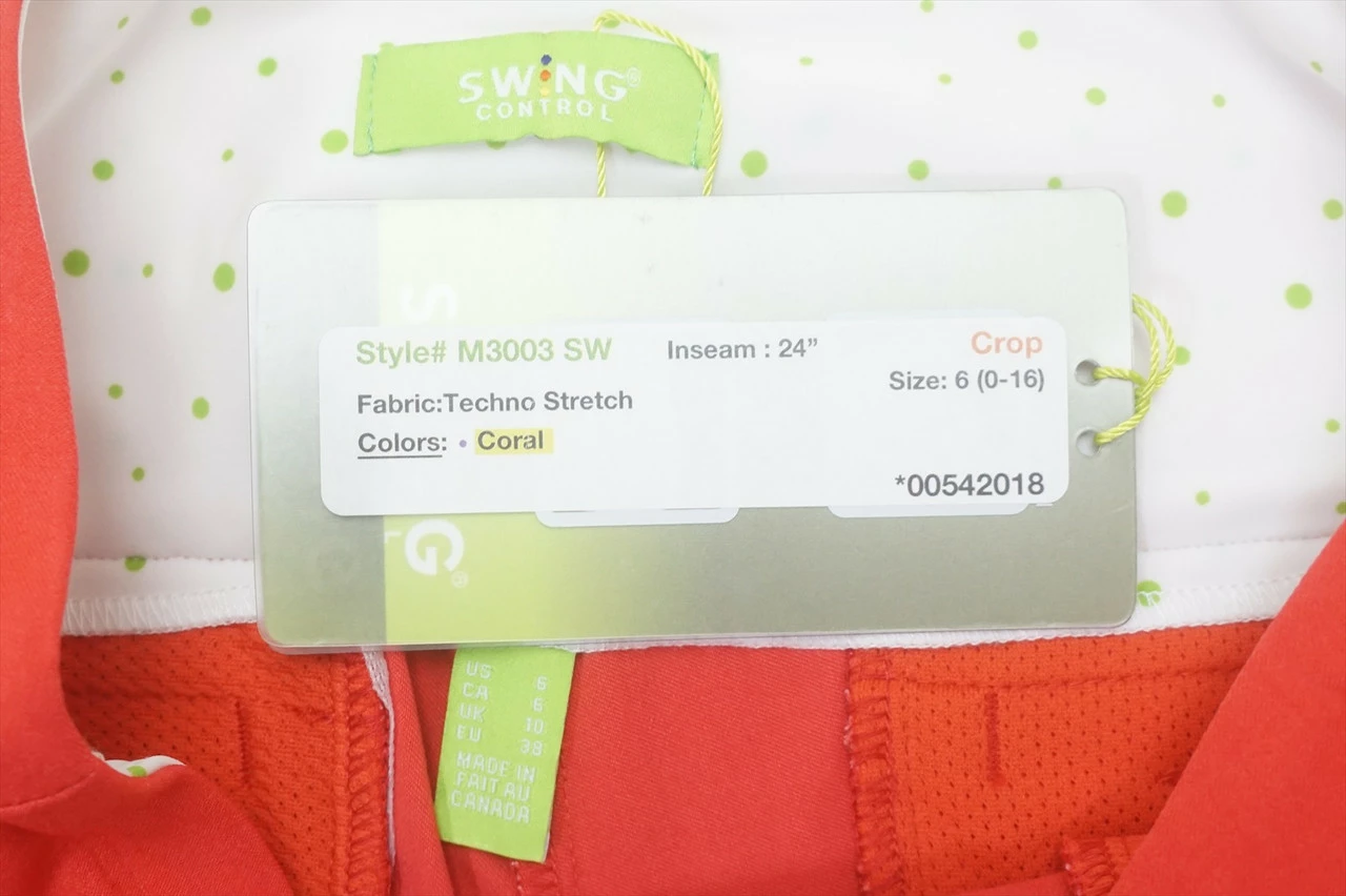 NEW Swing Golf Snap Master Crop Pants Womens Size 6 Coral Regular 686A 966327 4 NEW Swing Golf Snap Master Crop Pants Womens Size 6 Coral Regular 686A 966327 - Image 2