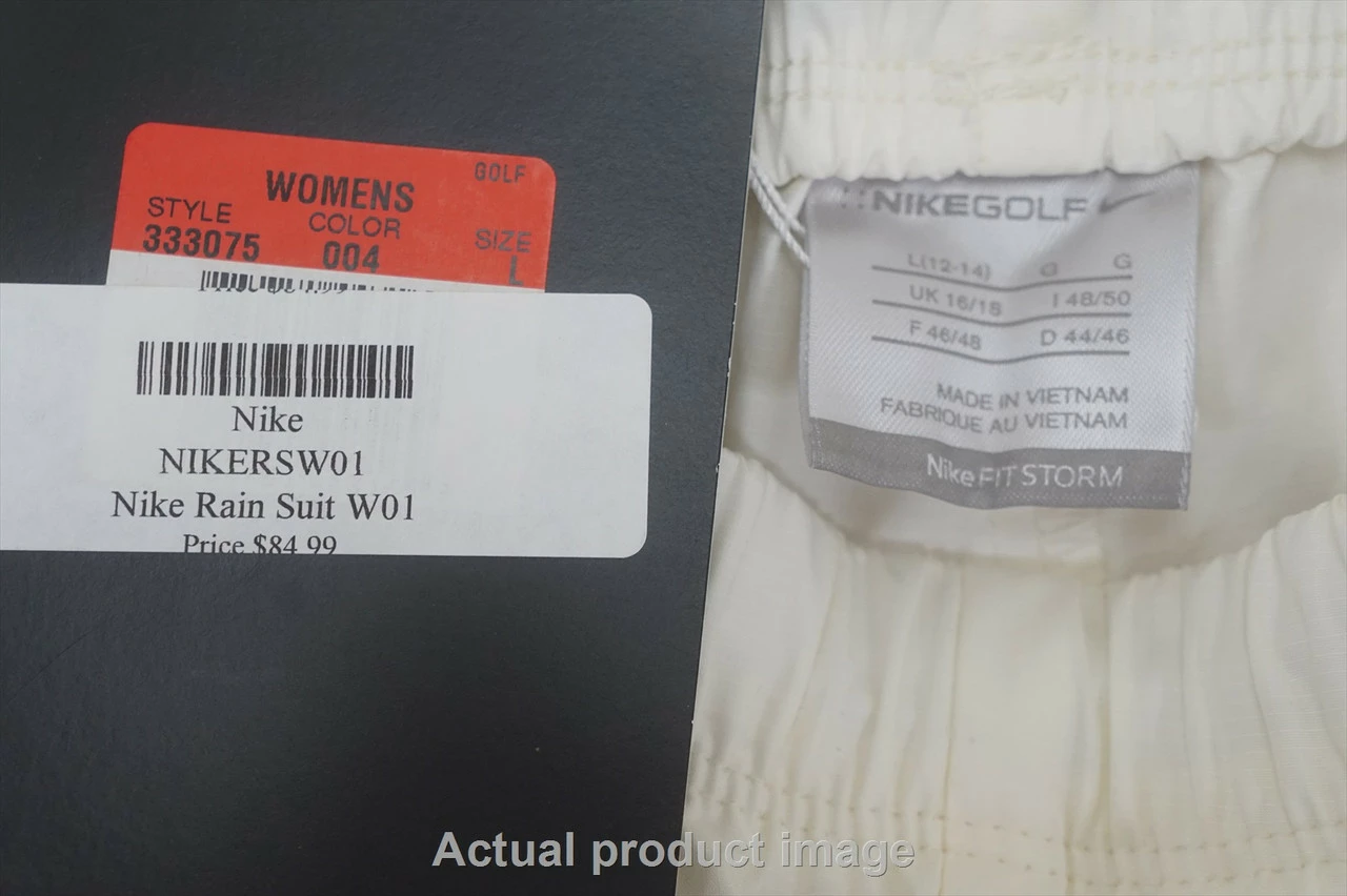 NEW Nike Golf Rain Suit Pants Womens Size Large White W/Logo 698B 00977278 4 NEW Nike Golf Rain Suit Pants Womens Size Large White W/Logo 698B 00977278 - Image 2
