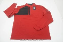 NEW FootJoy Half Zip Midlayer Pullover Mens Medium Red/Black W/Logo 709B 983145