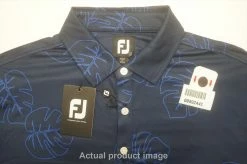 FootJoy Jungle Leat Print Lisle Polo Mens Large Navy Tonal 721B 00992441 -Clothing Tops Sales Store 00992441 5 06943.1663820383