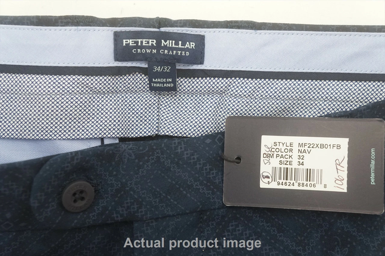 NEW Peter Millar Golf Surge Trouser Pants Mens Size W34/L 32 Navy 725A 00994335 4 NEW Peter Millar Golf Surge Trouser Pants Mens Size W34/L 32 Navy 725A 00994335 - Image 2