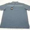 FootJoy PootJoy Spacedye Block Lisle Self Collar Polo Mens Large Bluestone 725C 00994384