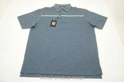 FootJoy PootJoy Spacedye Block Lisle Self Collar Polo Mens Large Bluestone 725C 00994384