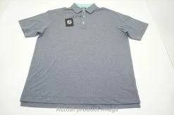 FootJoy Heather Stretch Pique Solid Polo Mens Large Navy Heather 725C 00994643