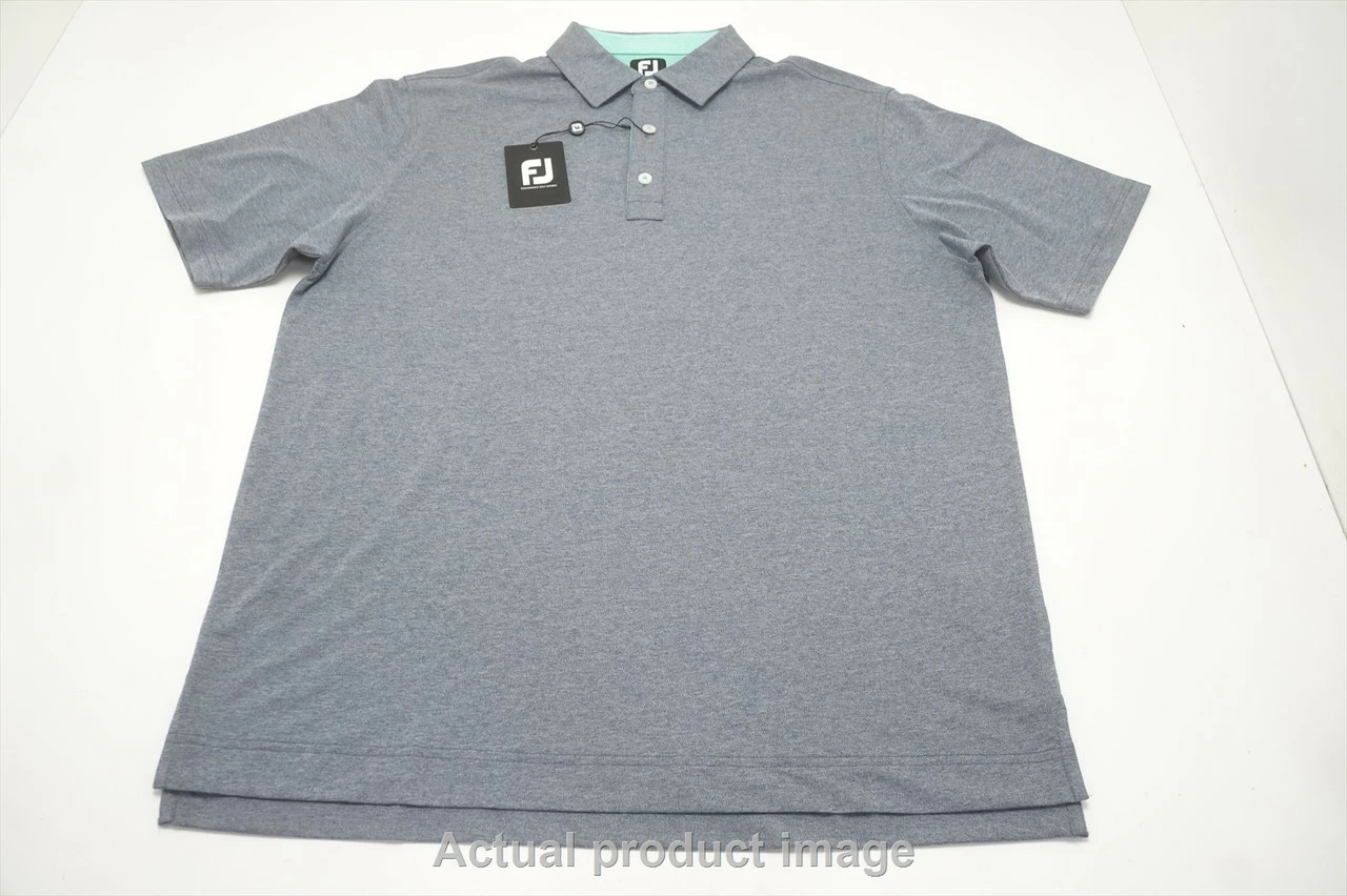 FootJoy Heather Stretch Pique Solid Polo Mens Large Navy Heather 725C 00994643 3 FootJoy Heather Stretch Pique Solid Polo Mens Large Navy Heather 725C 00994643