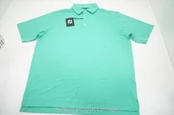 FootJoy Stretch Pique Solid Self Collar Polo Mens Large Spearmint 729B 00996640