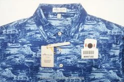 Peter Millar Landmark Performance Jersey Polo Mens Medium Sport Navy 729C 997102 -Clothing Tops Sales Store 00997102 5 60770.1663820676