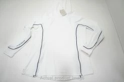 Peter Millar Lightweight Hoodie Pullover Womens Small White/Navy 737B 1000012