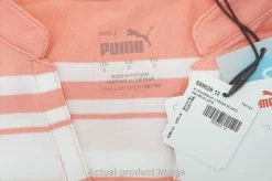 NEW Puma Cloudspun V Stripe Sleeveless Polo Womens Small Pink 738B 01001084 -Clothing Tops Sales Store 01001084 2 36001.1663821051