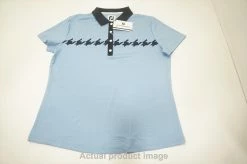 NEW FootJoy Cap Sleeve Houndstooth Print Polo Womens Medium Blue 739C 01002529