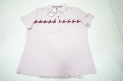 NEW FootJoy Cap Sleeve Houndstooth Print Polo Womens Medium Pink 739C 01002530
