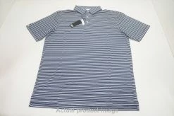 NEW Straight Down Golf Reese Stripe Polo Mens Size Medium ICA 747A 01008253