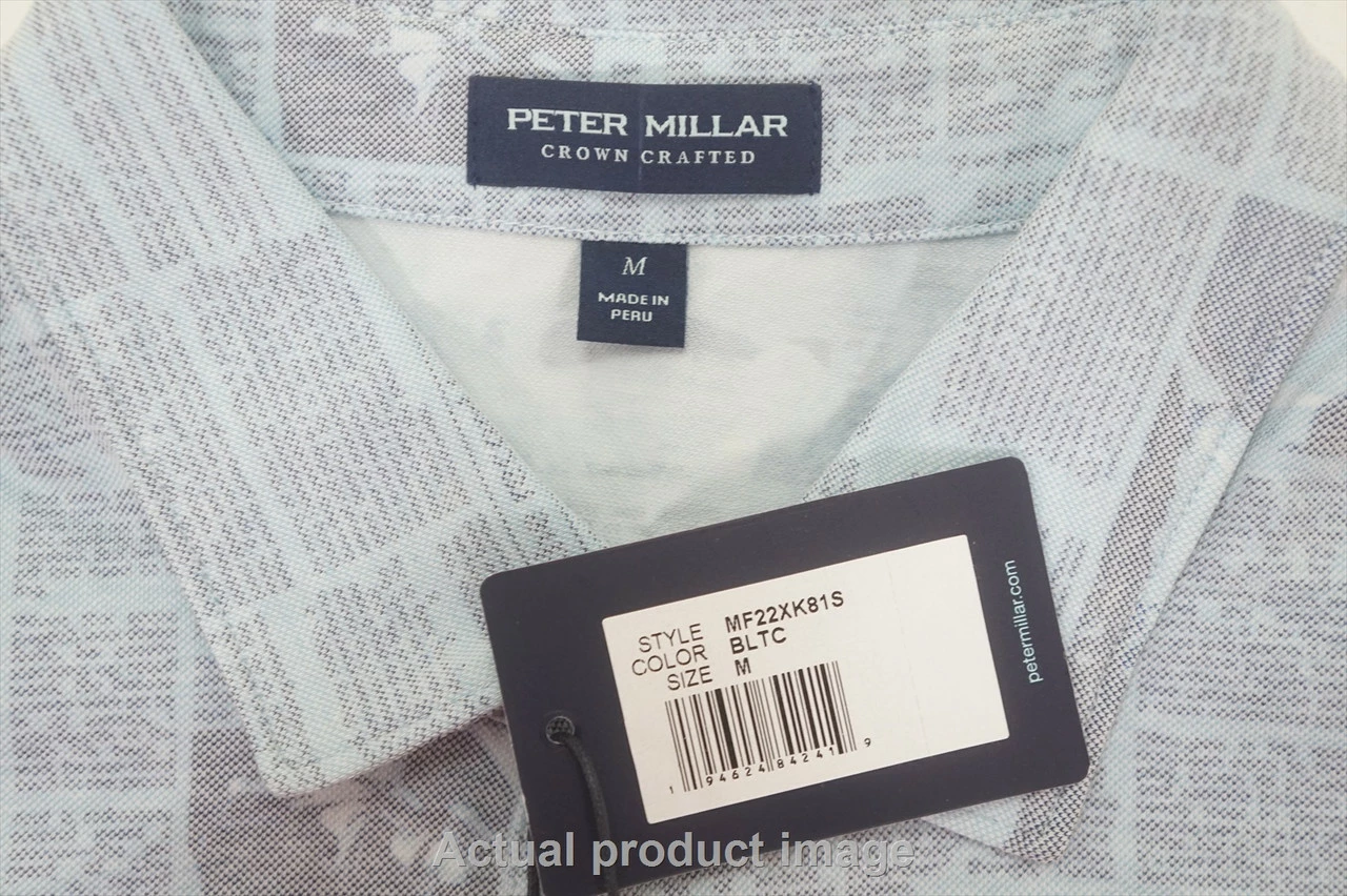 Peter Millar Ace Cotton-Blend Pique Polo Mens Medium BALTIC BLUE 747B 01008283 4 Peter Millar Ace Cotton-Blend Pique Polo Mens Medium BALTIC BLUE 747B 01008283 - Image 2