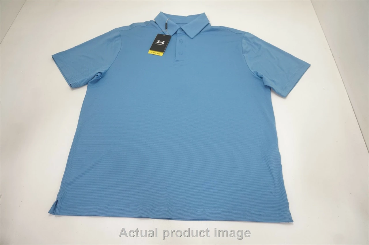 NEW Under Armour Golf Loose Polo Mens Size Large Blue Regular 749A 1009195 3 NEW Under Armour Golf Loose Polo Mens Size Large Blue Regular 749A 1009195