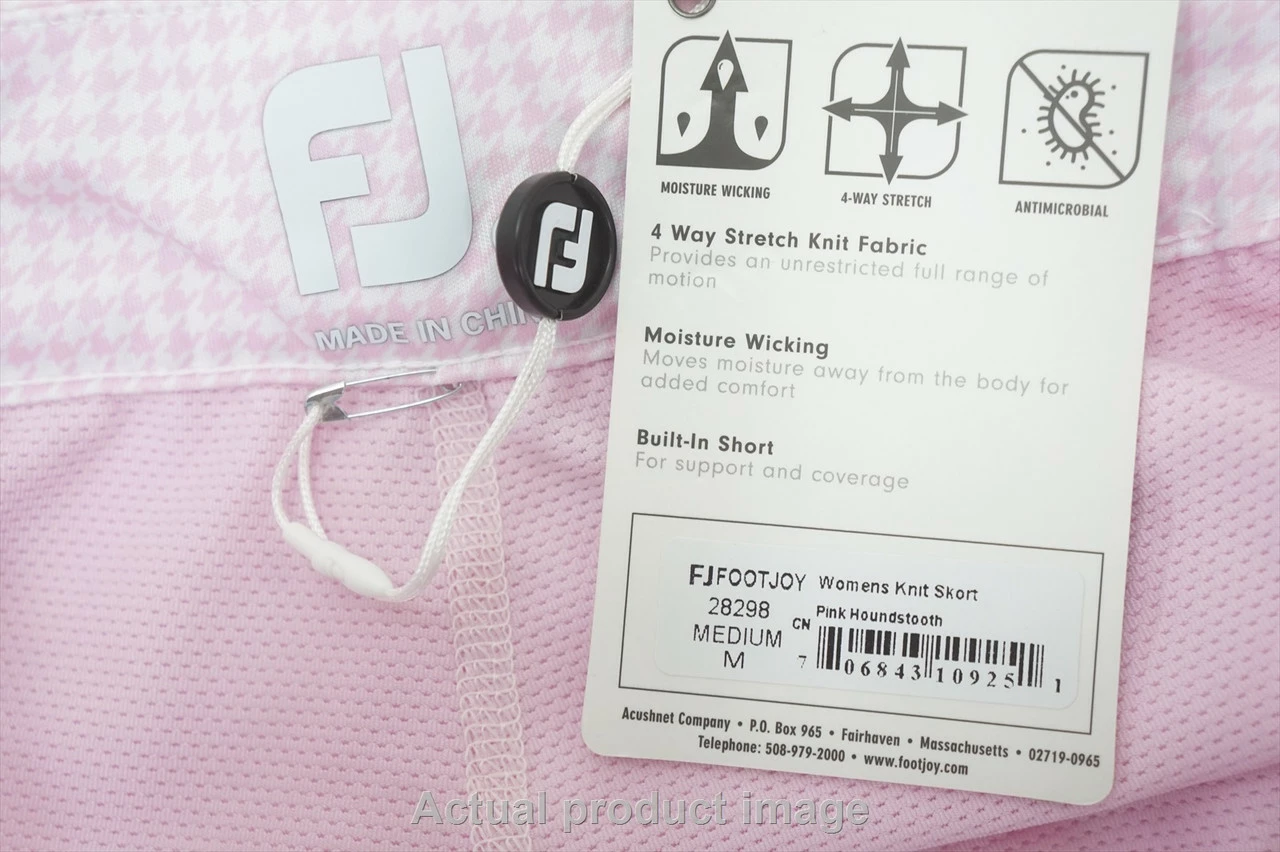 NEW FootJoy Golf Knit Skort Womens Size Medium Pink Houndstooth 755A 01013848 4 NEW FootJoy Golf Knit Skort Womens Size Medium Pink Houndstooth 755A 01013848 - Image 2