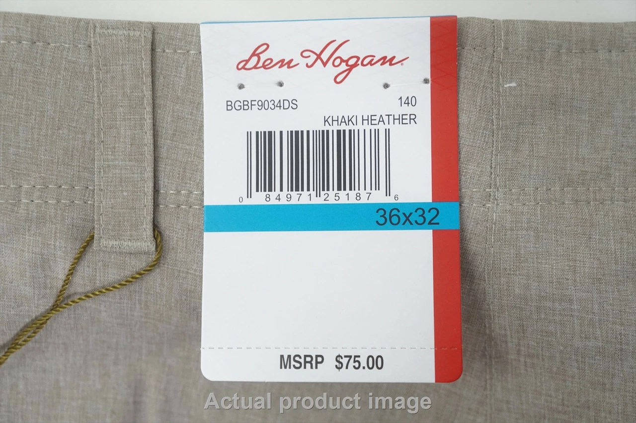 New Ben Hogan Classic Pants Mens Size W36/L32 Khaki Heather 756A 1013871 4 New Ben Hogan Classic Pants Mens Size W36/L32 Khaki Heather 756A 1013871 - Image 2