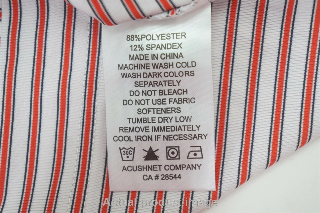 New FootJoy Golf Lisle Pinstripe Polo Mens Size Medium White/Red Regular 780A 6 New FootJoy Golf Lisle Pinstripe Polo Mens Size Medium White/Red Regular 780A - Image 4