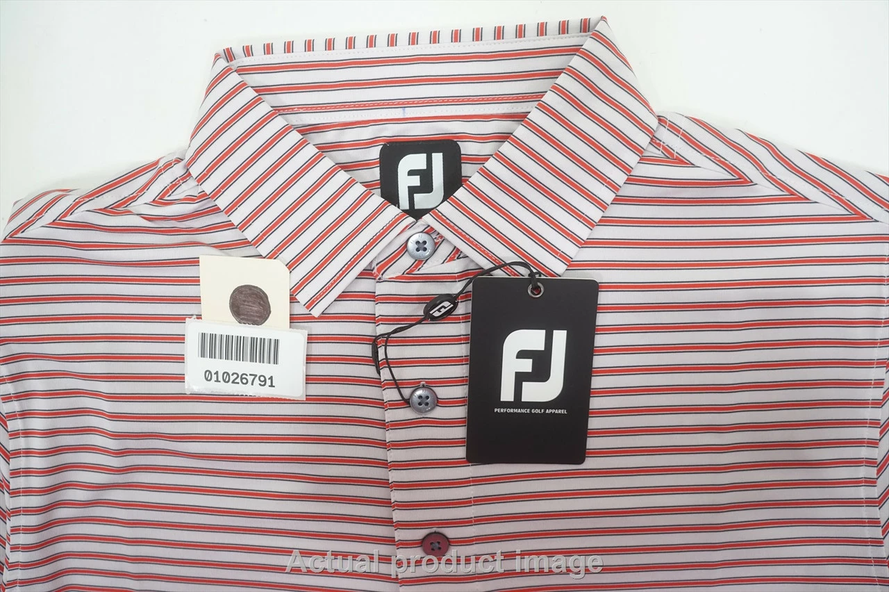 New FootJoy Golf Lisle Pinstripe Polo Mens Size Medium White/Red Regular 780A 7 New FootJoy Golf Lisle Pinstripe Polo Mens Size Medium White/Red Regular 780A - Image 5